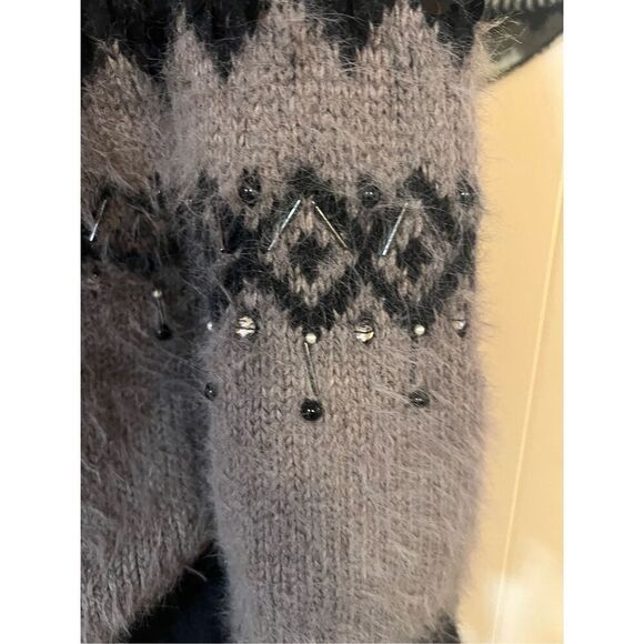 Sleeping on Snow Anthropologie cashmere blend fair aisle beaded sweater, gorgeou - Picture 10 of 15